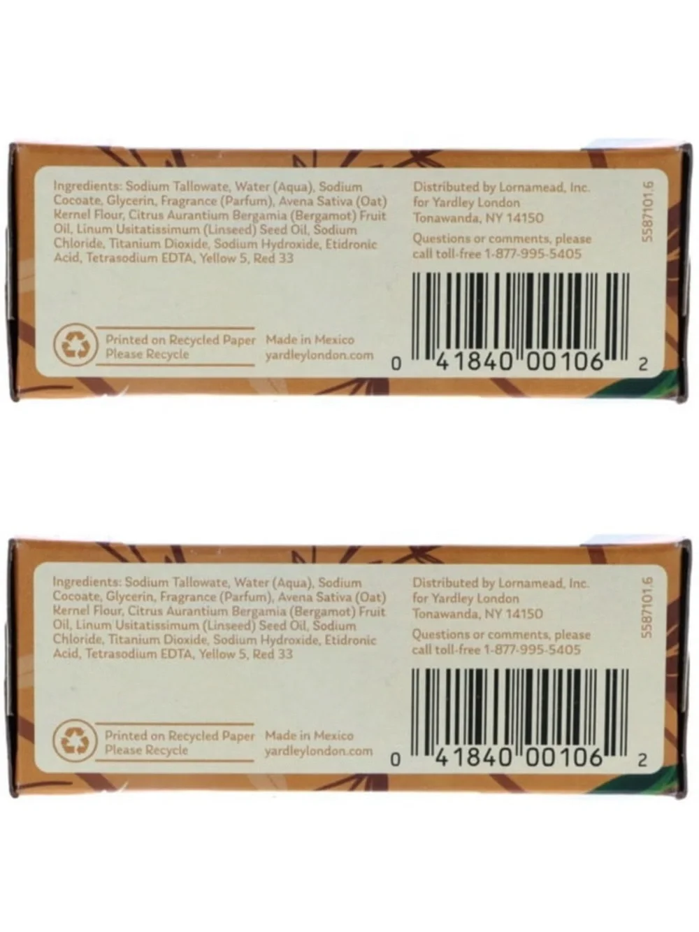 Yardley Of London Oatmeal and Almond Nourishing Bath Bar Luxury Beauty Soap 2 Pk